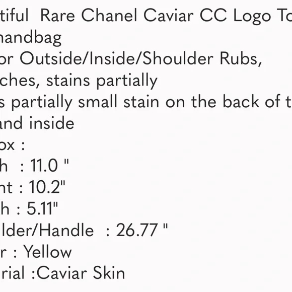 SALE! RARE Chanel Caviar CC Logo Shopping Tote bag Handbag Shoulder Bag - Picture 15 of 15